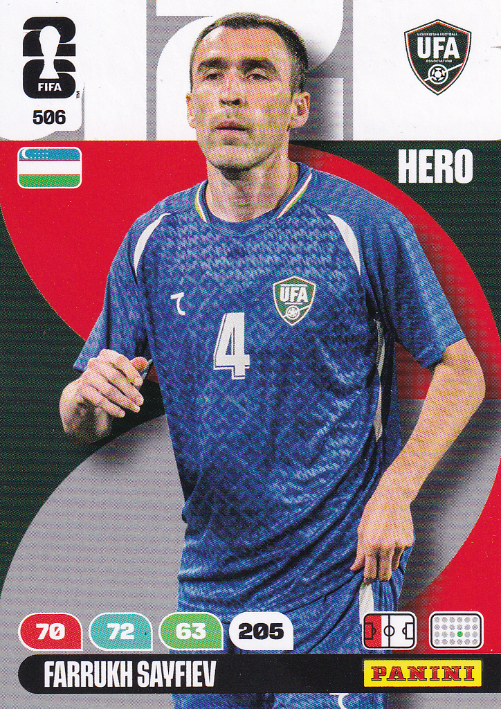 Farrukh Sayfiev - Usbekistan - Panini WM 2026 - Hero - Nr. 506