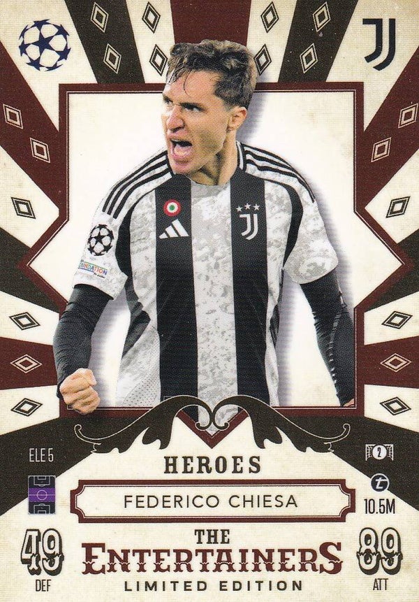 Federico Chiesa / Juventus Turin / Topps Champions League 2024 / Heroes The Entertainers / Nr. ELE 5