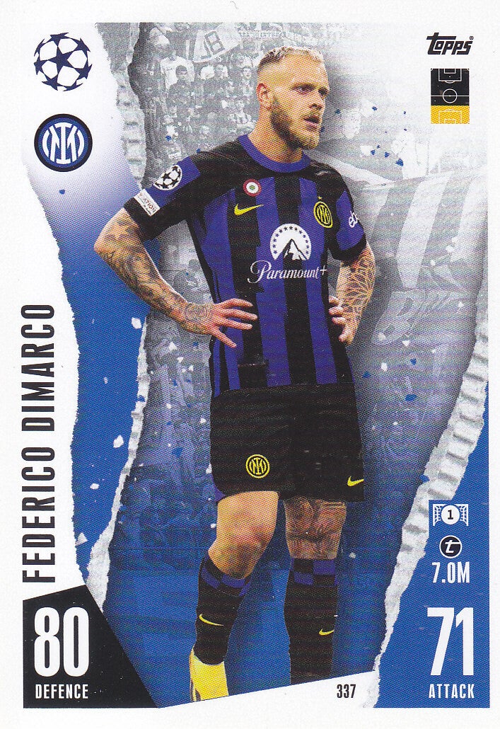Federico Dimarco / Inter Mailand / Topps Champions League 2023 / Basis Karte / Nr. 337