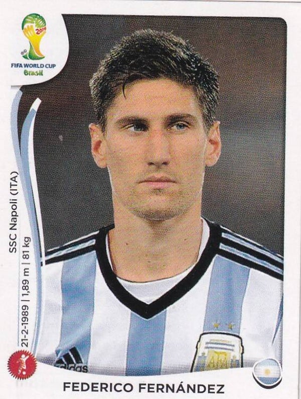 Federico Fernandez - Argentinien - Panini WM 2014 - Basis Bild - Nr. 417