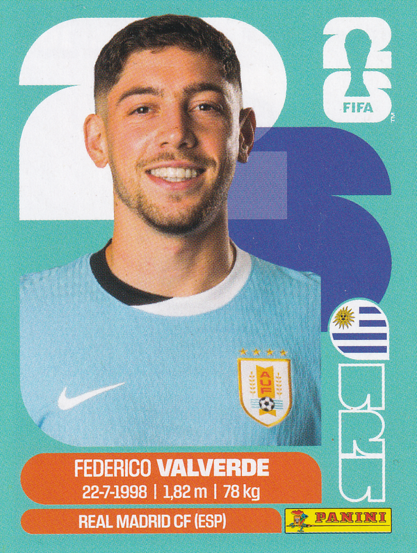 Federico Valverde - Uruquay - Panini WM 2026 - Basis Bild - URU 10