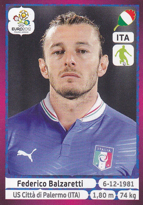 Federico Balzaretti / Italien / Panini EM 2012 / Basis Bild / Nr. 321