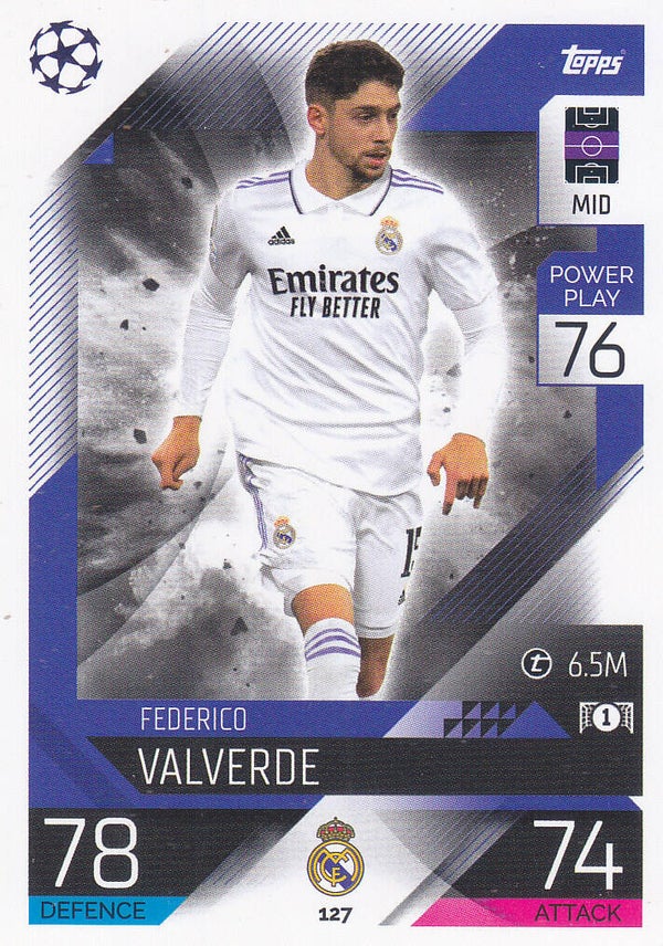 Federico Valverde / Real Madrid / Topps Champions League 2022 / Basis Karte / Nr. 127