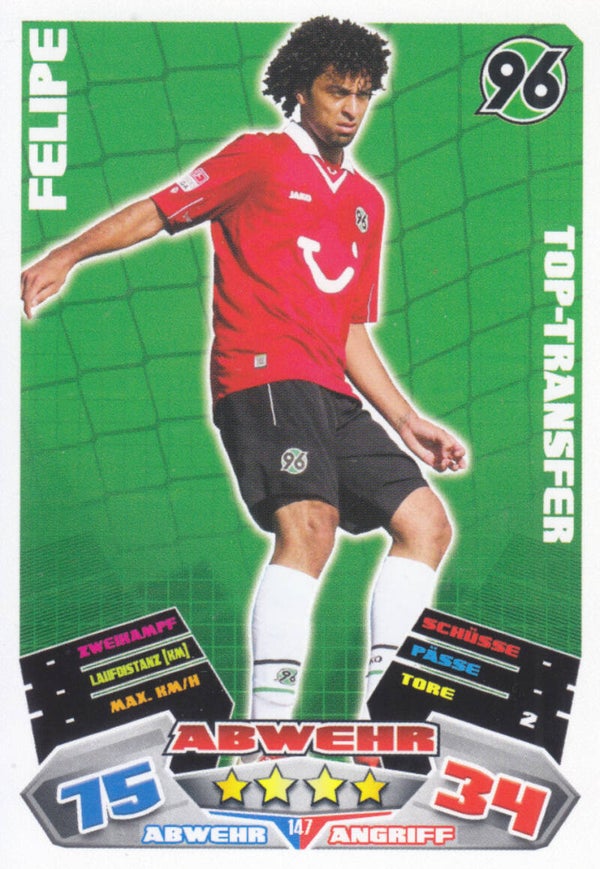Felipe / Hannover 96 / Topps Match Attax 2012 / Top-Transfer / Nr. 147