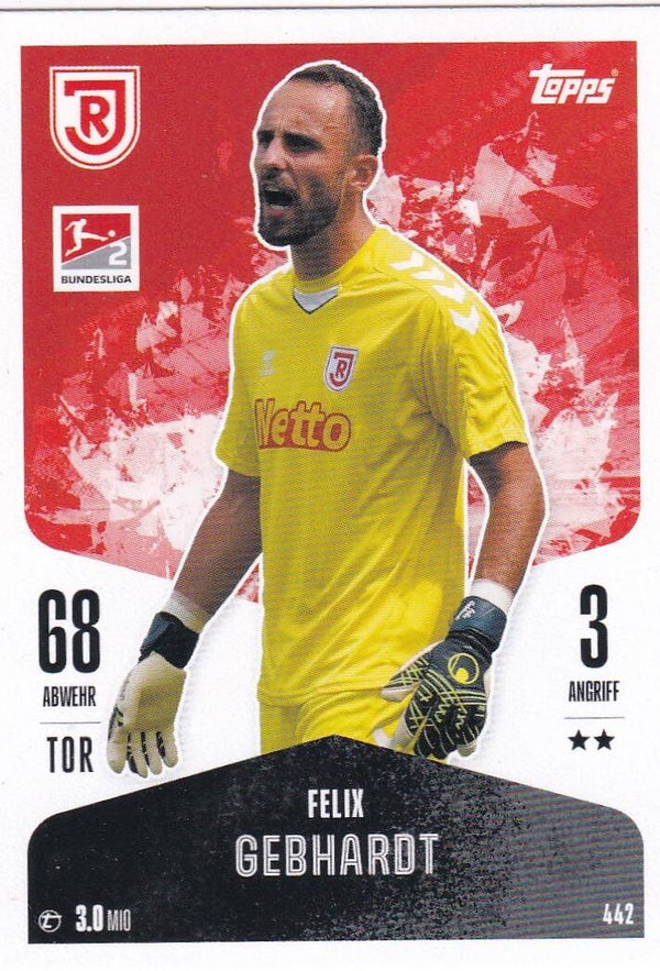 Felix Gebhardt / SSV Jahn Regensburg / Topps Match Attax 2024 / Basis Karte / Nr. 442