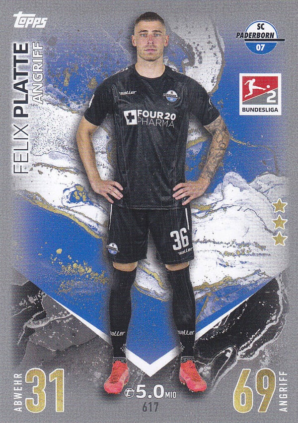 Felix Platte / SC Paderborn / Topps Match Attax Extra 2023 / Basis Karte / Nr.617