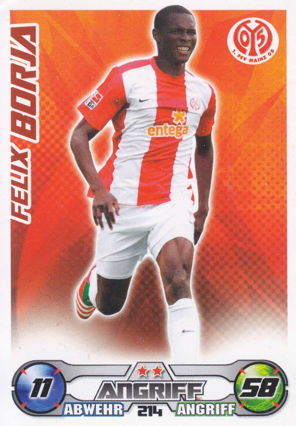 Felix Borja / 1.FSV Mainz 05 / Topps Match Attax 2009 / Basis Karte / Nr.214