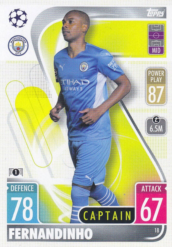 Fernandinho / Manchester City / Topps Champions League 2021 / Captain Karte / Nr.18