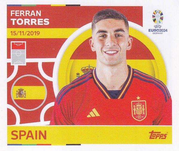 Ferran Torres / Spanien / Topps EM 2024 / Basis Bild / Nr. ESP 21