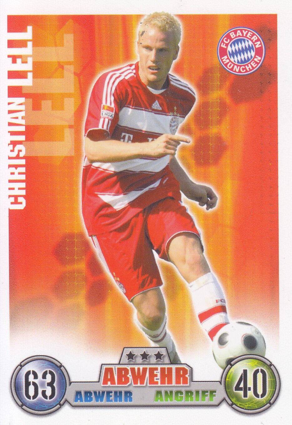 Christian Lell / FC Bayern München/ Topps Match Attax 2008 / Basis Karte / Nr.254