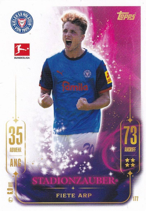 Fiete Arp / Holstein Kiel / Topps Match Attax 2024 / Stadionzauber / Nr. 177