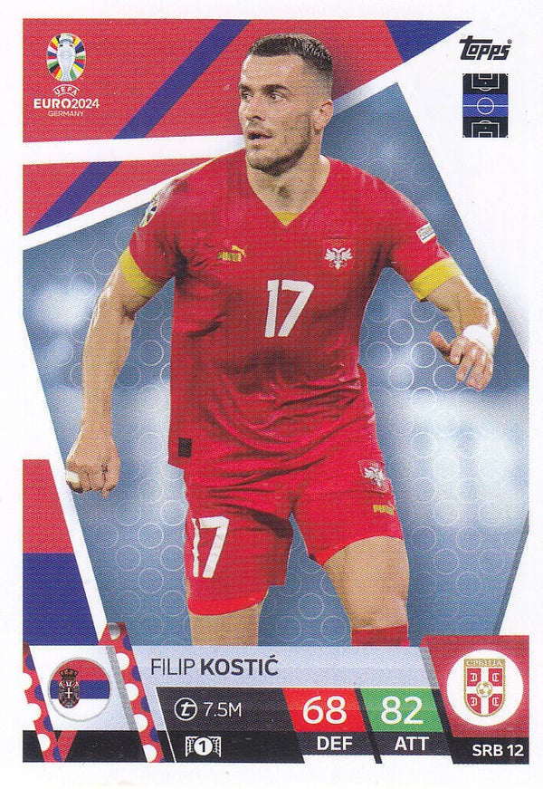 Filip Kostic / Serbien / Topps EM 2024 / Basis Karte / Nr. SRB 12