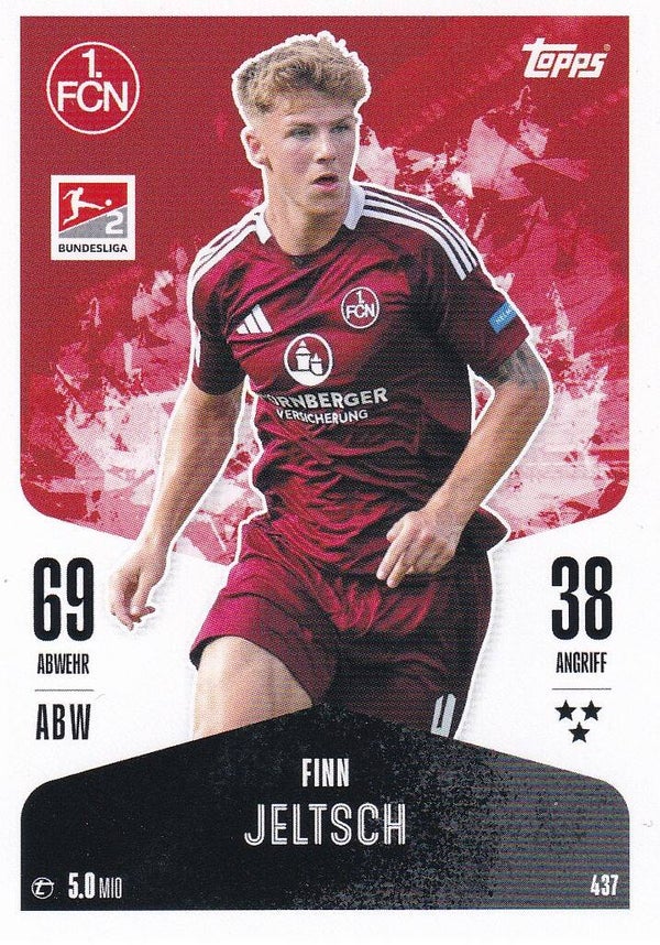 Finn Jeltsch / 1.FC Nürnberg / Topps Match Attax 2024 / Basis Karte / Nr. 437