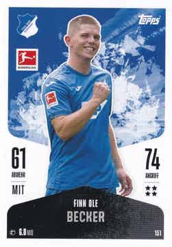 Finn Ole Becker / TSG 1899 Hoffenheim / Topps Match Attax 2024 / Basis Karte / Nr. 151
