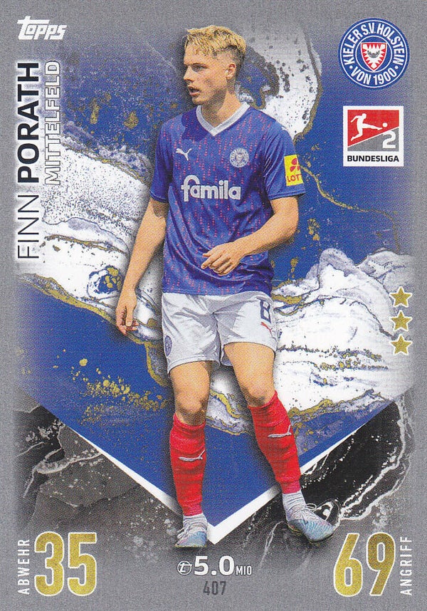 Finn Porath / Holstein Kiel / Topps Match Attax 2023 / Basis Karte / Nr.407
