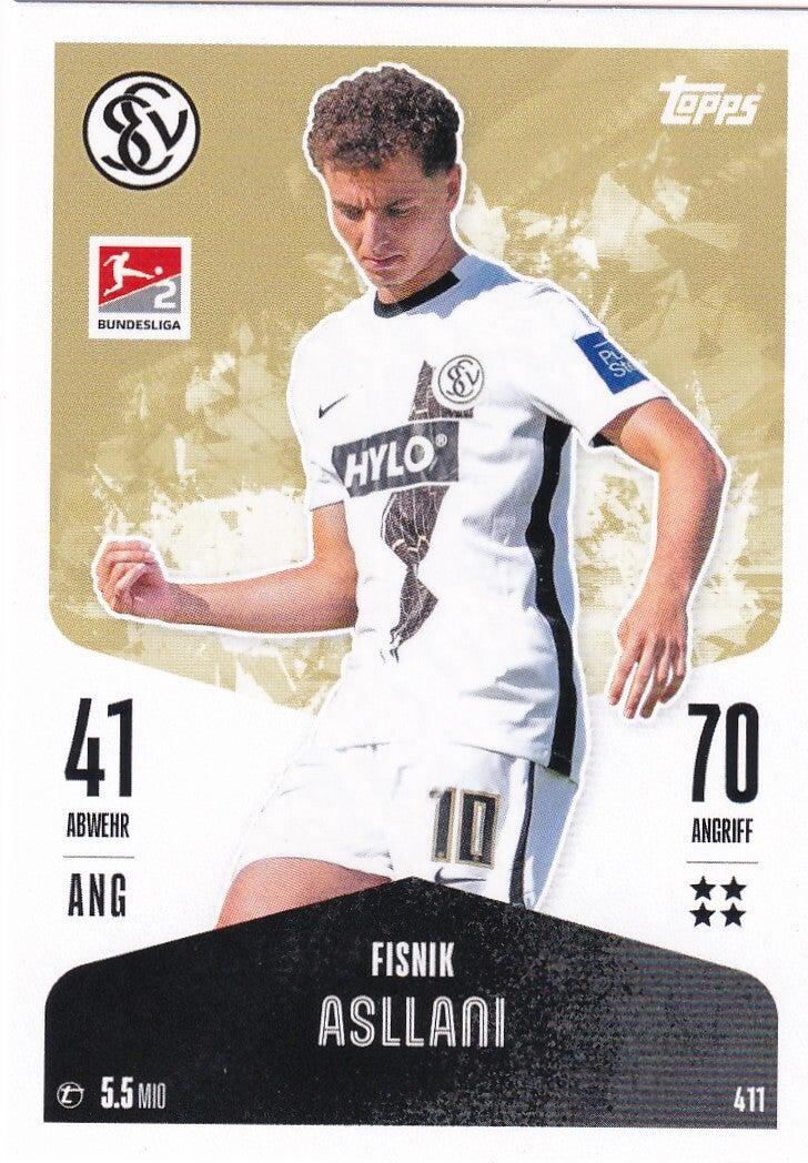 Fisnik Asllani / SV Elversberg / Topps Match Attax 2024 / Basis Karte / Nr. 411