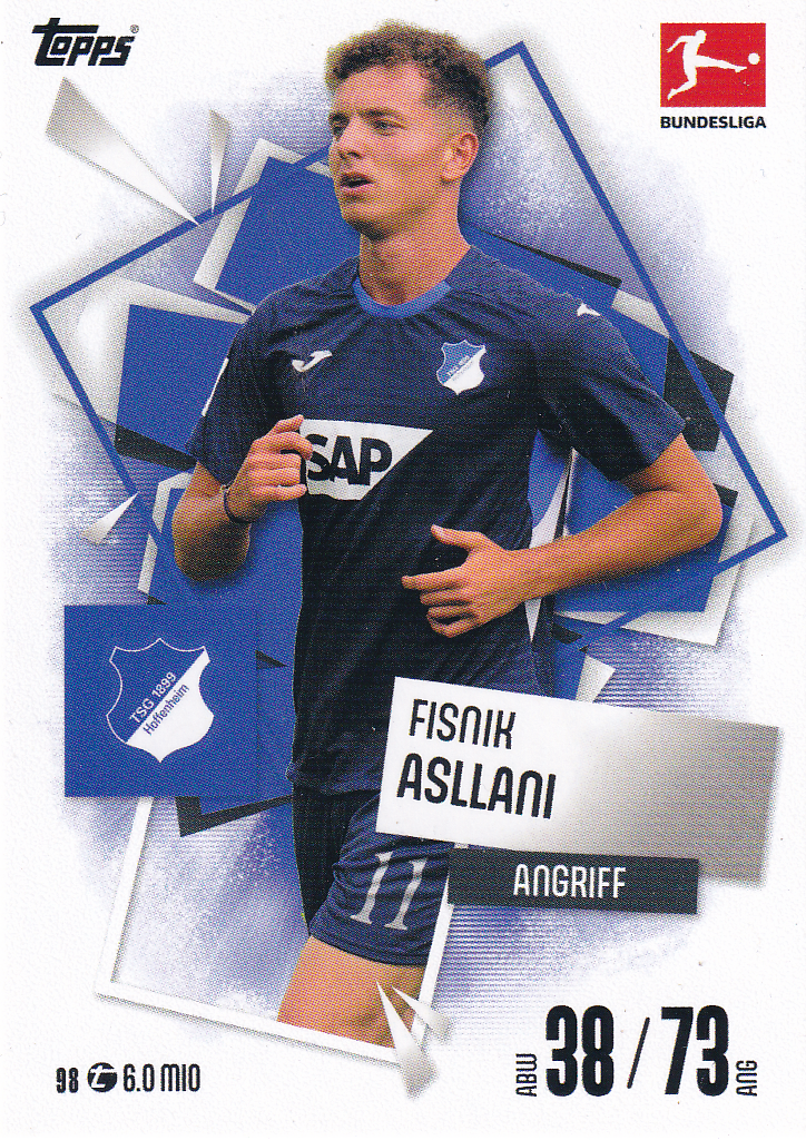 Fisnik Asllani - TSG 1899 Hoffenheim - Topps Match Attax 2025 - Basis Karte - Nr. 98