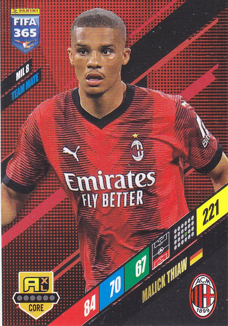 Malick Thiaw / AC Mailand / Panini Fifa 365 Jahr 2024 / Team Mate Karte / Icon Core / Nr. MIL8