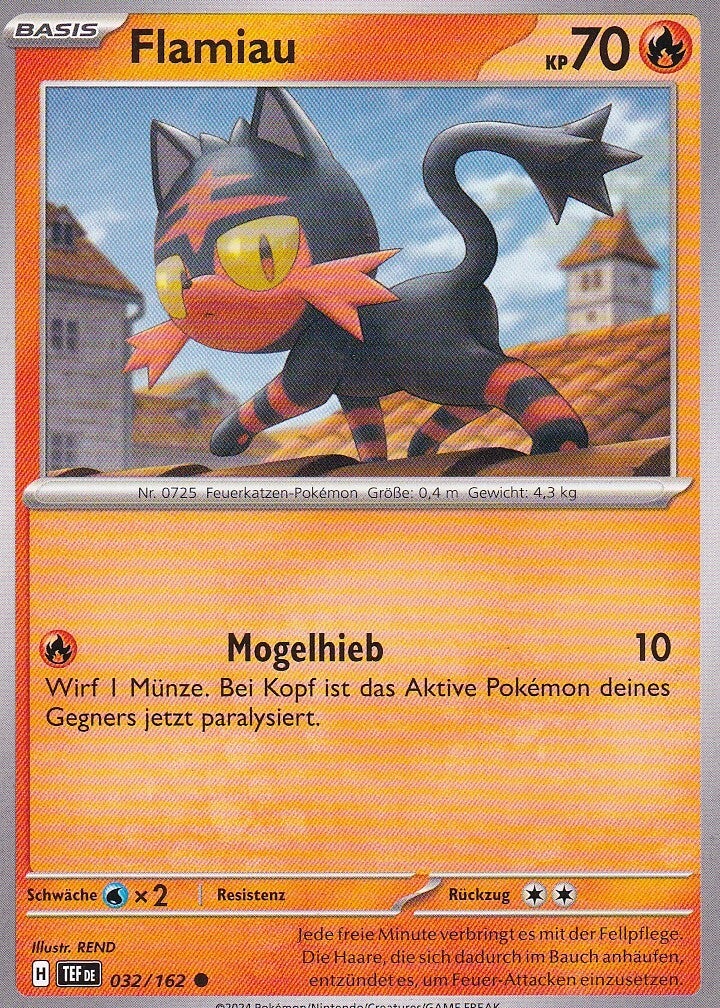 Flamiau / Pokemon / Gewalten der Zeit 2024 / Basis Karte / Nr. 032/162