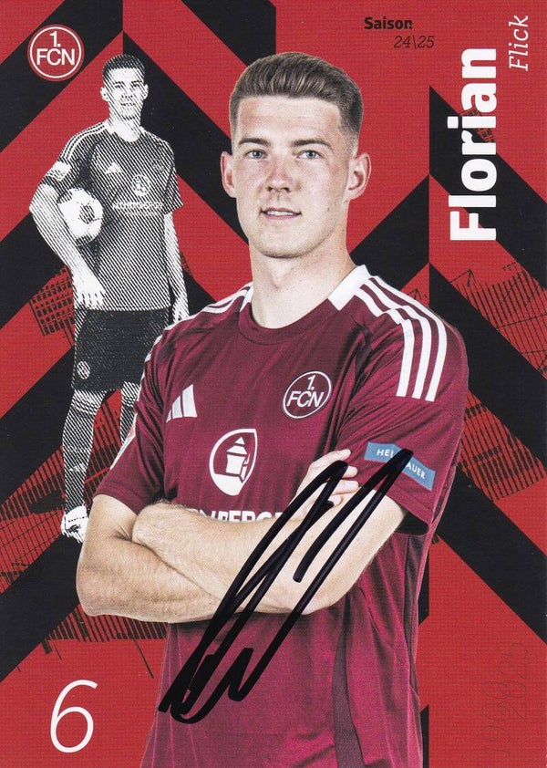Florian Flick - 1.FC Nürnberg - Autogrammkarte 2024