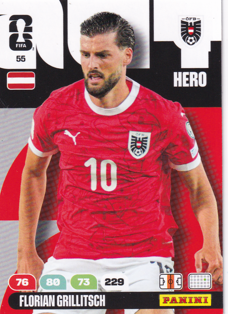 Florian Grillitsch - Österreich - Panini WM 2026 - Hero - Nr. 55
