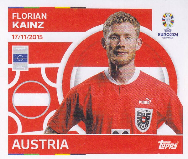 Florian Kainz / Österreich / Topps EM 2024 / Basis Bild / Nr. AUT 16