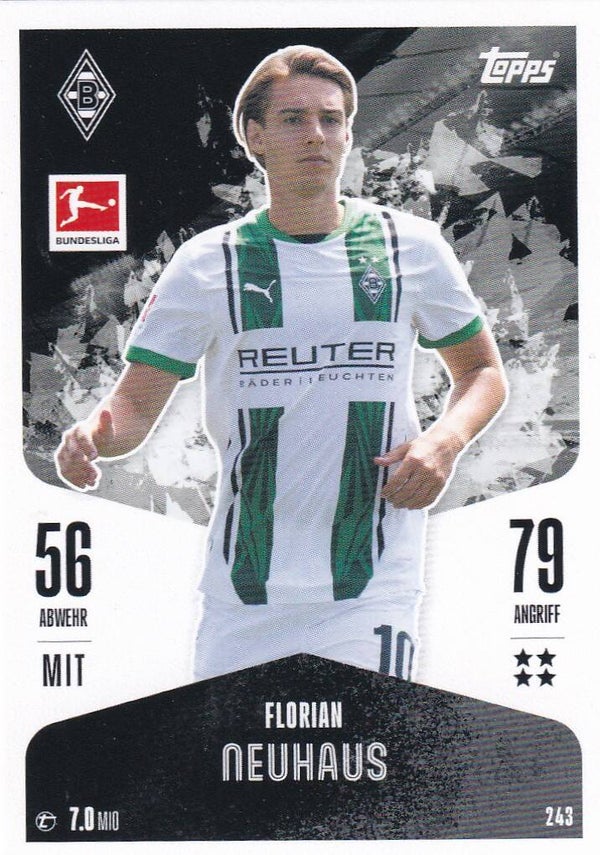 Florian Neuhaus / Borussia Mönchengladbach / Topps Match Attax 2024 / Basis Karte / Nr. 243