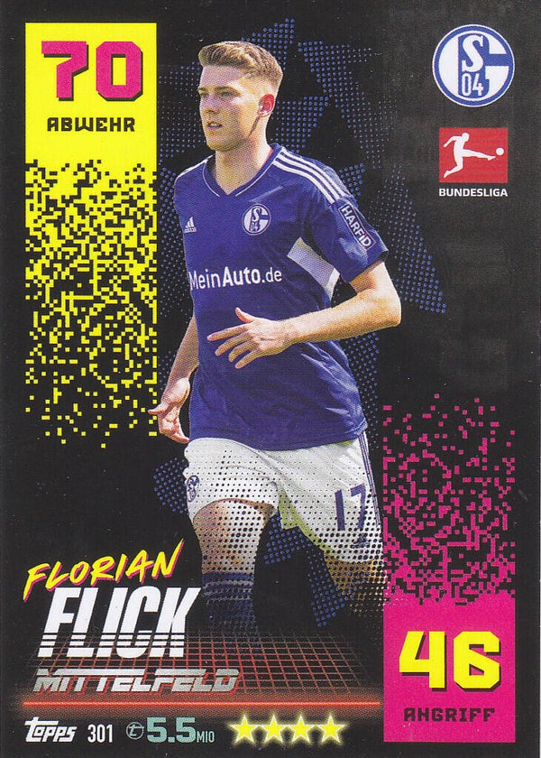 Florian Flick / FC Schalke 04 / Topps Match Attax 2022 / Basis Karte / Nr. 301