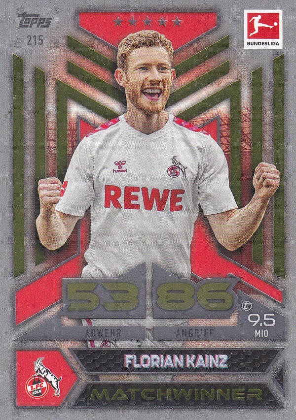 Florian Kainz / 1.FC Köln / Topps Match Attax 2023 / Matchwinner / Nr.215