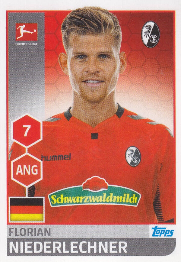 Florian Niederlechner - SC Freiburg - Topps Bundesliga 2017 - Basis Bild - Nr. 93