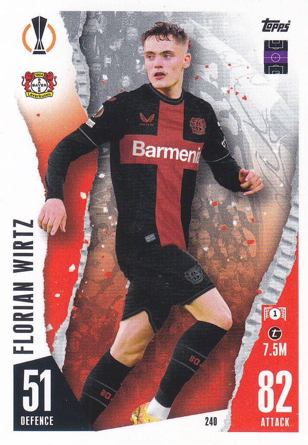 Florian Wirtz / Bayer Leverkusen / Topps Champions League 2023 / Basis Karte / Nr.240