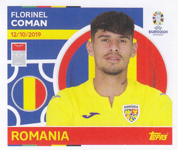 Florinel Coman / Rumänien / Topps EM 2024 / Basis Bild / Nr. ROM 20