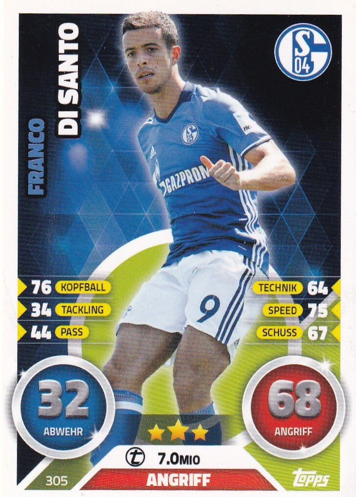 Franco di Santo / FC Schalke 04 / Topps Match Attax 2016 / Basis Karte / Nr. 305