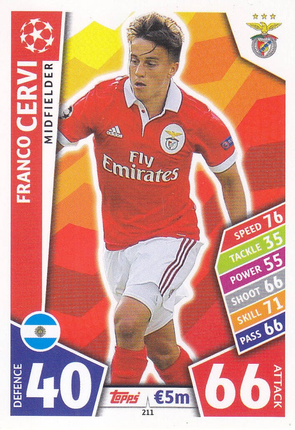 Franco Cervi / Benfica Lissabon / Topps Champions League 2017 / Basis Karte / Nr. 211