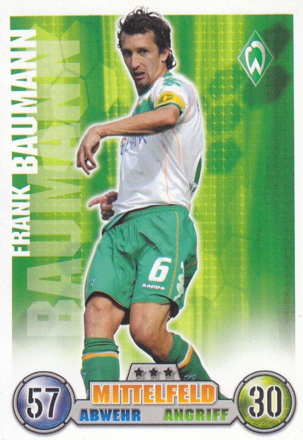 Frank Baumann / SV Werder Bremen / Topps Match Attax 2008 / Basis Karte / Nr.63