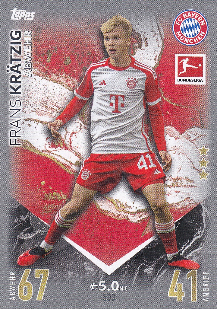 Frans Krätzig / FC Bayern München / Topps Match Attax Extra 2023 / Basis Karte / Nr. 503