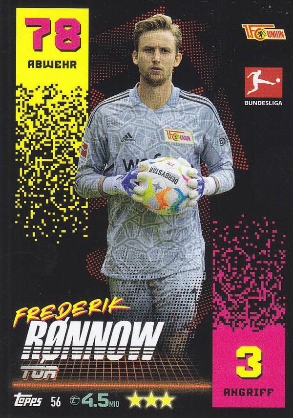 Frederik Rönnow 1.FC Union Berlin Basis Karte Nr.56