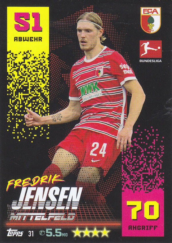 Fredrik Jensen FC Augsburg Basis Karte Nr.31