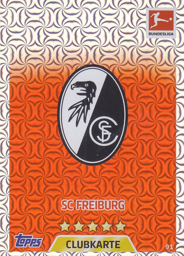 SC Freiburg - Topps Match Attax 2017 - Vereinslogo - Nr. 91