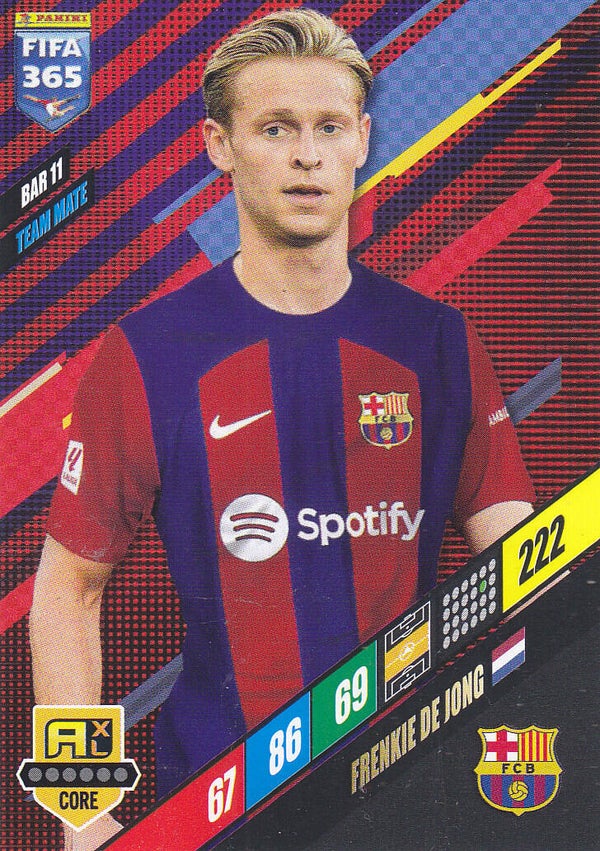 Frenkie de Jong / FC Barcelona / Panini Fifa 365 Jahr 2024 / Basis Karte / Icon Core / Nr. BAR 11