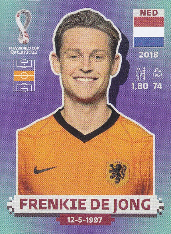 Frenkie de Jong / Holland / Panini WM 2022 / Basis Bild / Nr. NED 11