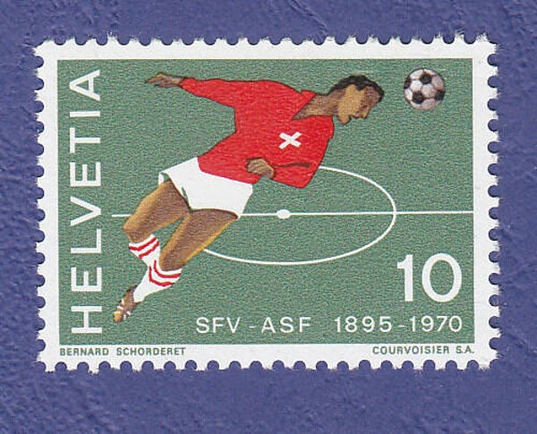 Fußballer beim Kopfball Schweiz Ungestempelt Wert 10