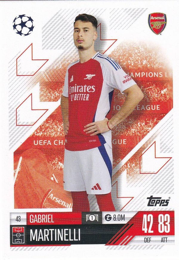 Gabriel Martinelli / Arsenal London / Topps Champions League 2024 / Basis Karte / Nr. 43