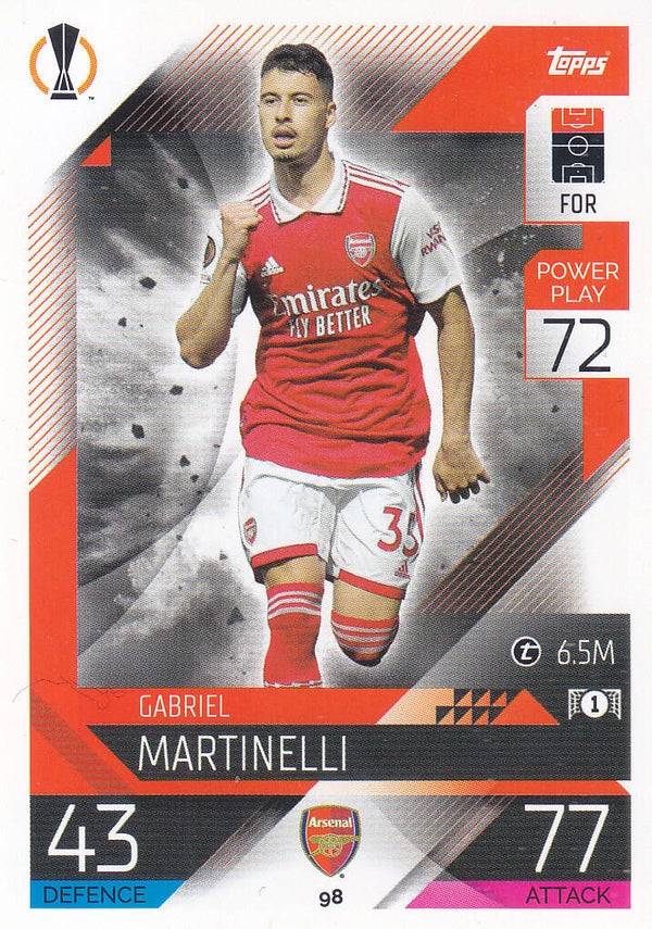 Gabriel Martinelli / Arsenal London / Topps Champions League 2022 / Basis Karte / Nr.98