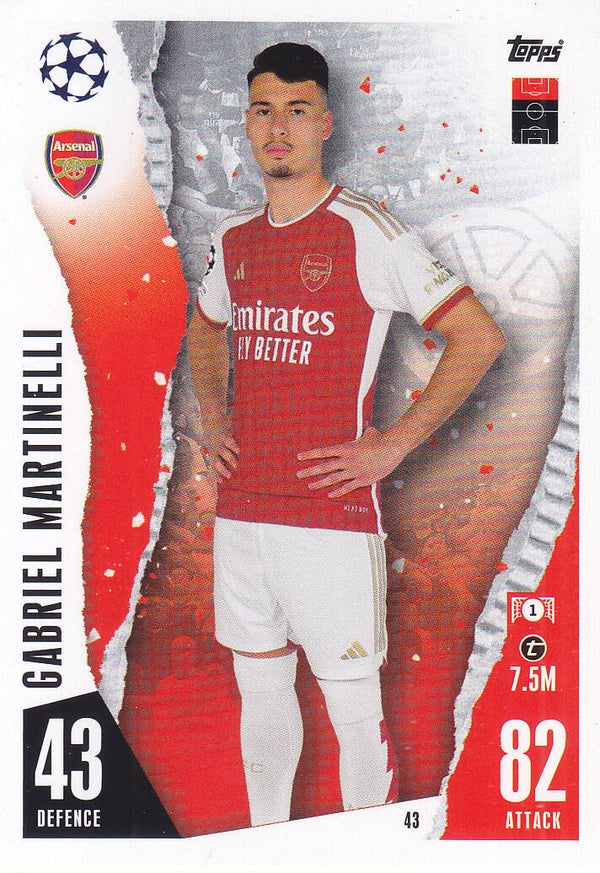 Gabriel Martinelli / Arsenal London / Topps Champions League 2023 / Basis Karte / Nr.43
