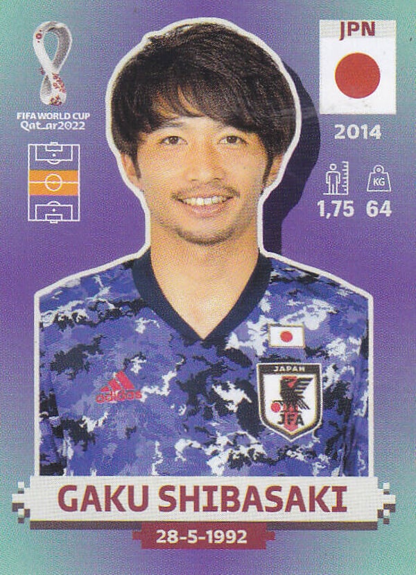 Gaku Shibasaki / Japan / Panini WM 2022 / Basis Bild / Nr. JPN 13