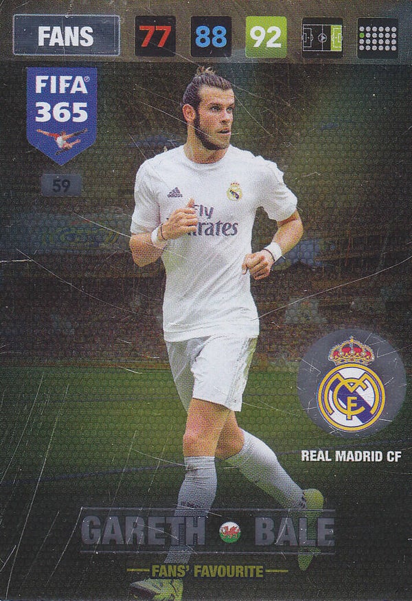 Gareth Bale / Real Madrid / Panini Fifa 365 Jahr 2017 / Fans Favourite / Nr. 59