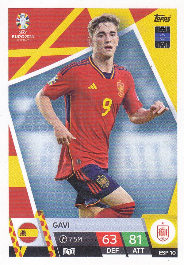 Gavi / Spanien / Topps EM 2024 / Basis Karte / Nr. ESP 10