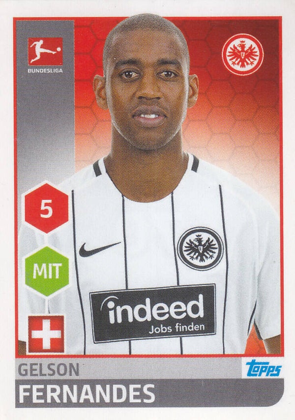 Gelson Fernandes / Eintracht Frankfurt / Topps Bundesliga 2017 / Basis Bild / Nr. 70