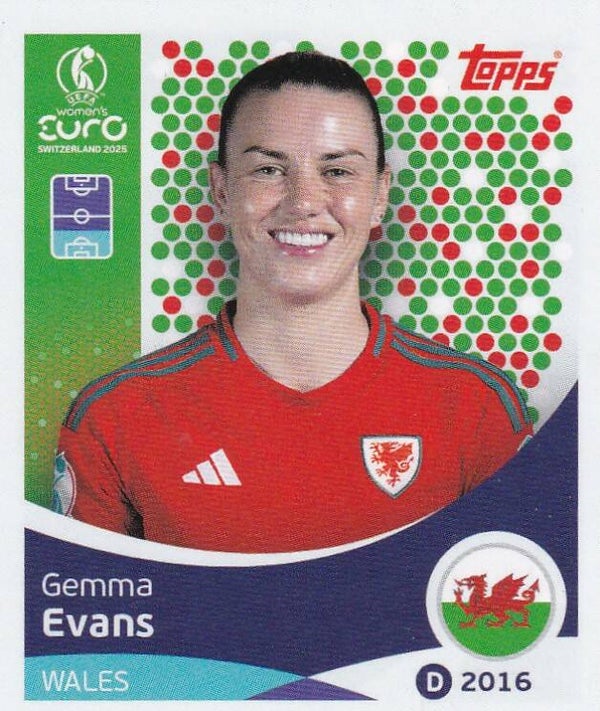 Gemma Evans - Wales - Topps Frauen EM 2025 - Basis Bild - Nr. 274